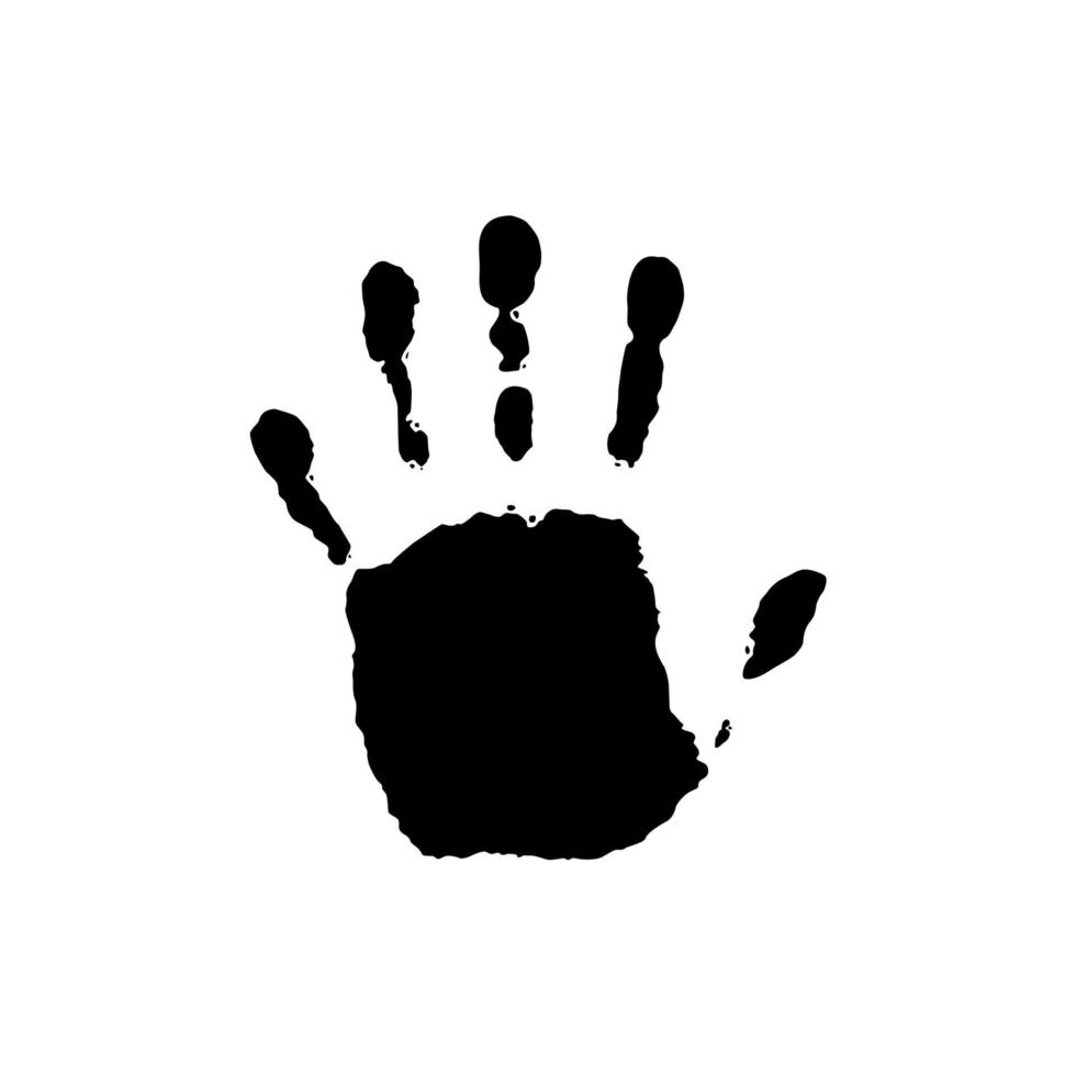 Handabdruck-Silhouette-Illustration. Handflächensilhouette für Logo, Piktogramm-Apps, Website und oder Grafikdesignelement, Vektorillustration vektor