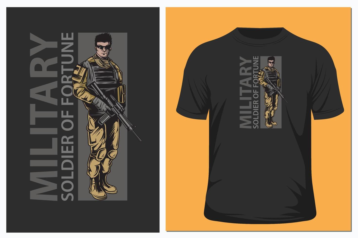 militärische glückssoldaten für t-shirt vektor