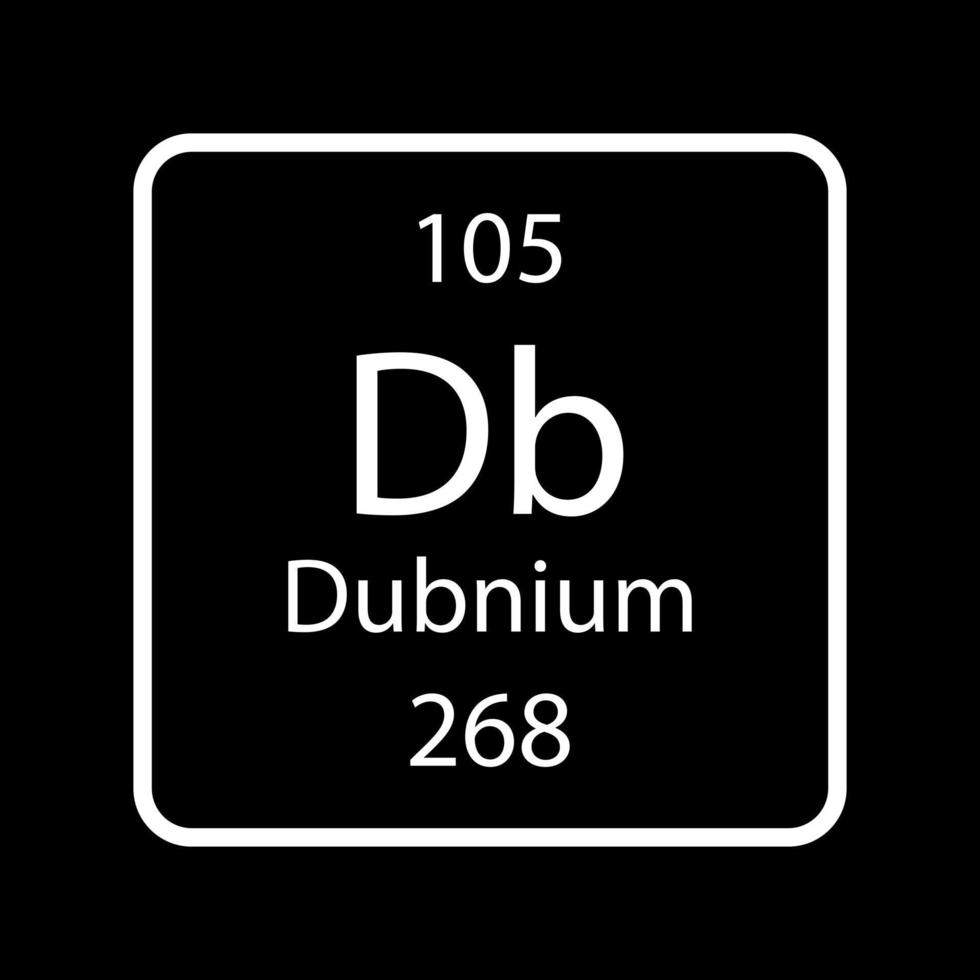 Dubnium-Symbol. chemisches Element des Periodensystems. Vektor-Illustration. vektor