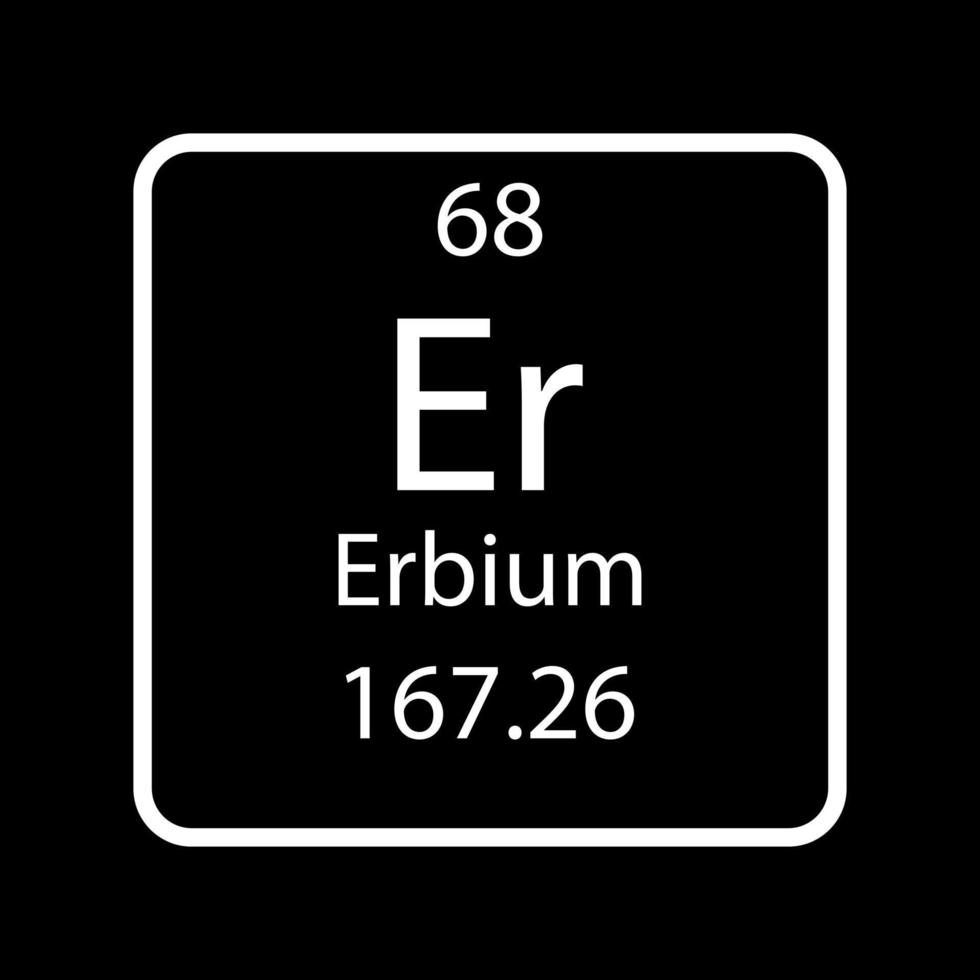 erbium symbol. kemiskt element i det periodiska systemet. vektor illustration.