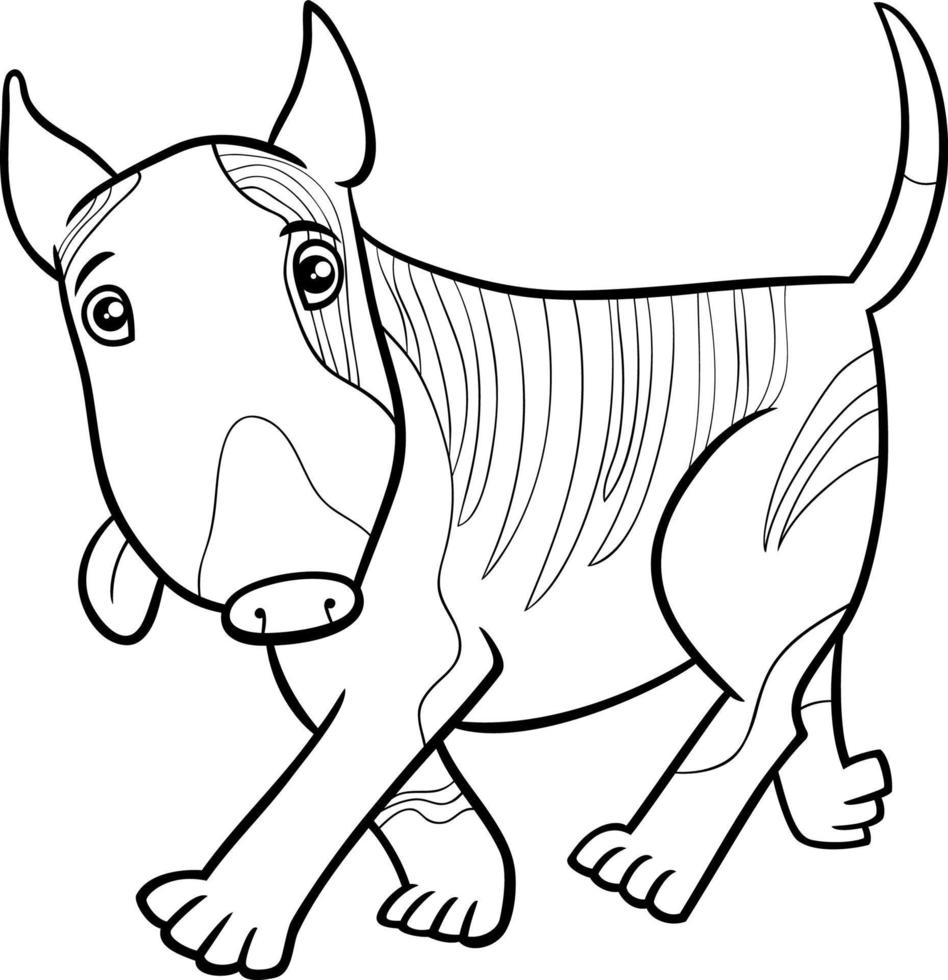 bullterrier hund cartoon tier charakter malseite vektor
