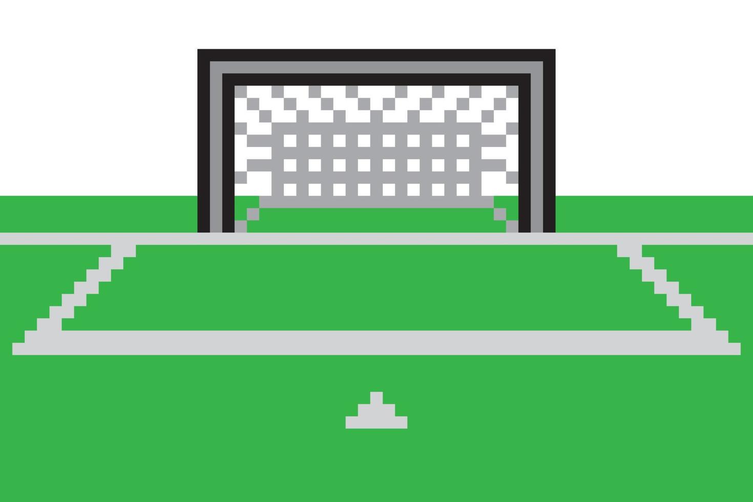Pixelkunst-Fußballtorfeld vektor