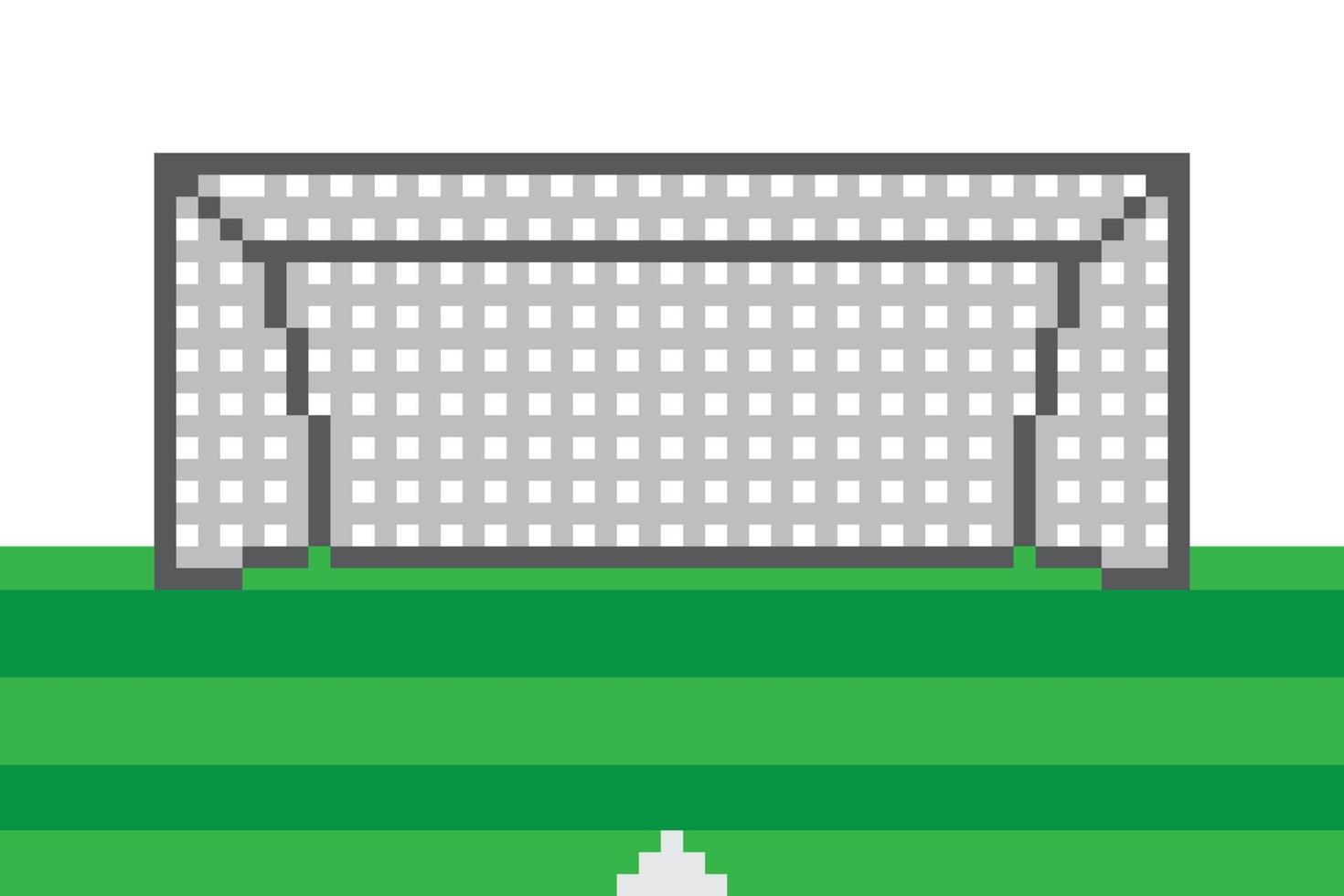 pixel konst fotboll mål fält vektor