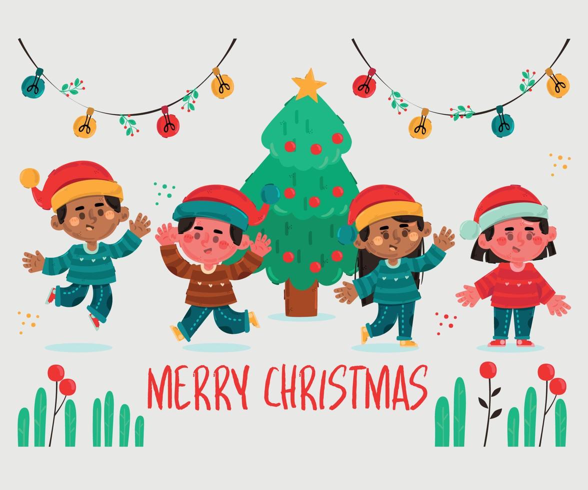 weihnachten kinder hintergrund illustration vektor