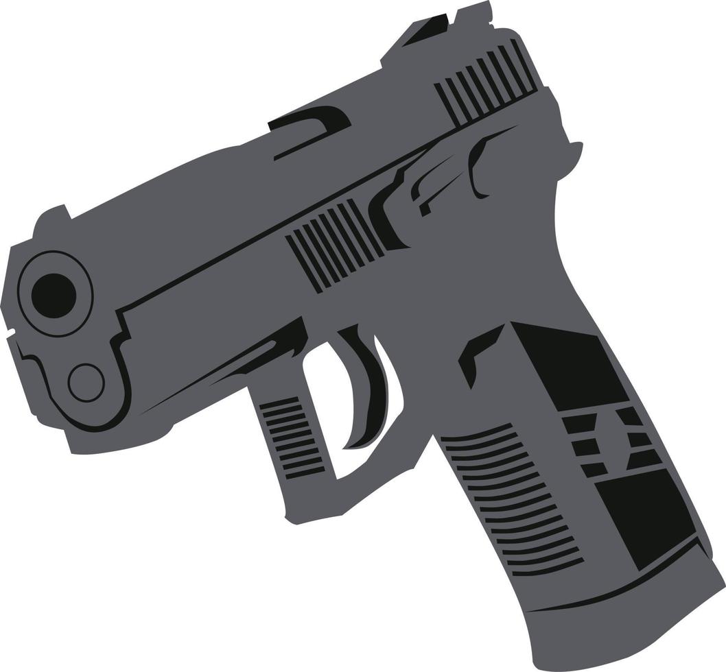 Vektorbild einer Waffe in grauen und schwarzen Farben vektor