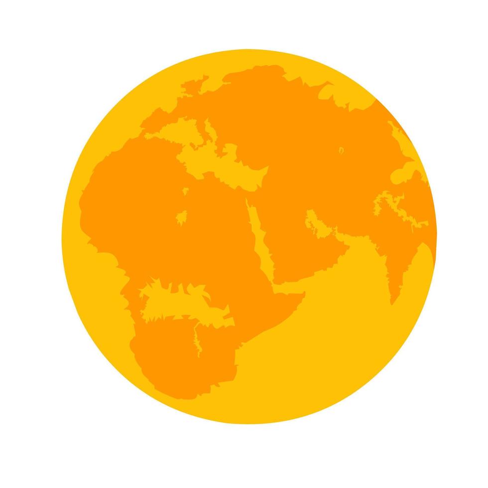 orange värld Karta ikon vektor