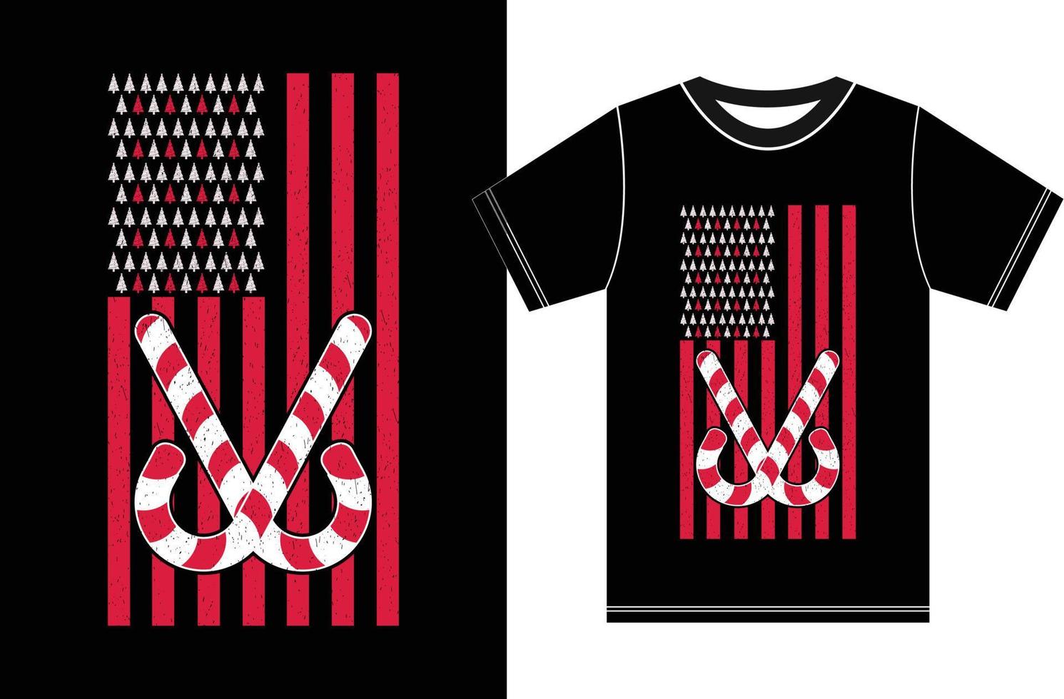 jul t-shirt design. USA flagga jul t-shirt. amerikan flagga jul skjorta. glad jul vektor