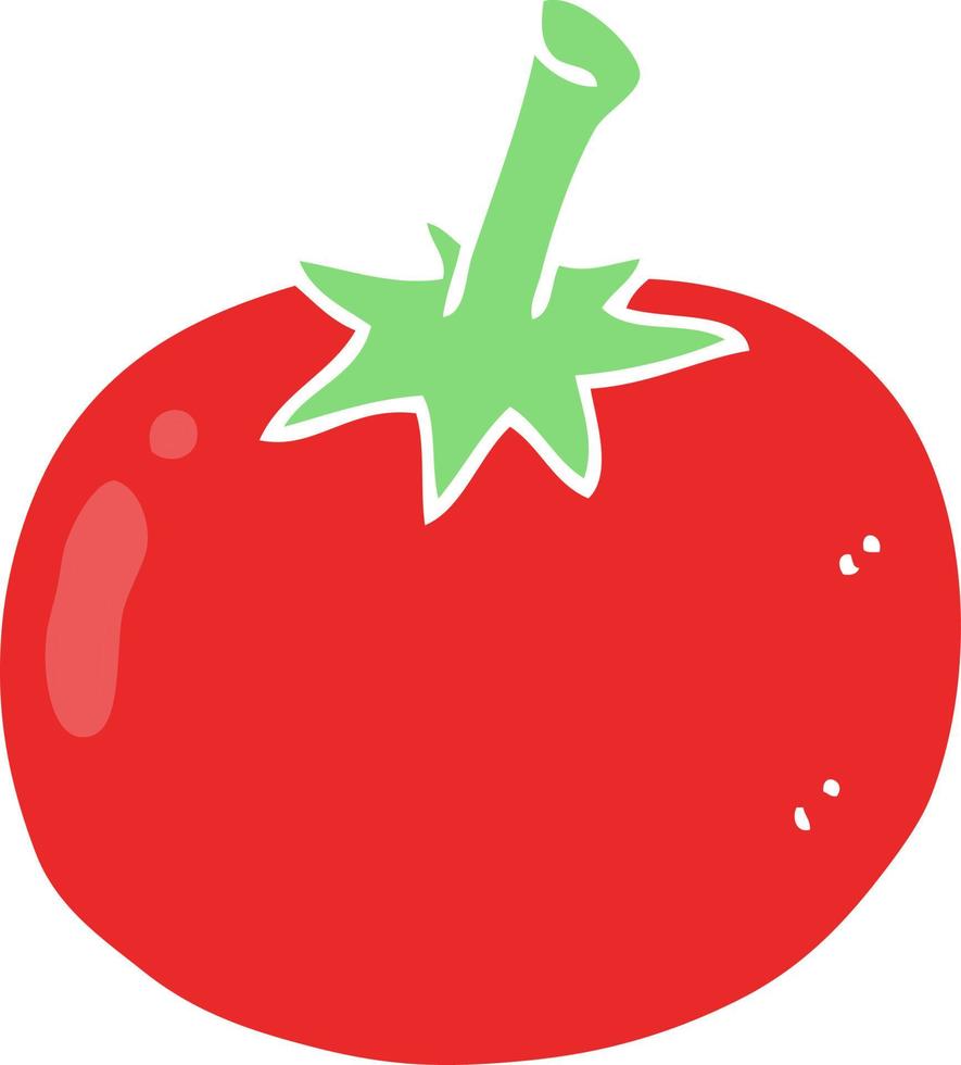 flache farbabbildung der tomate vektor