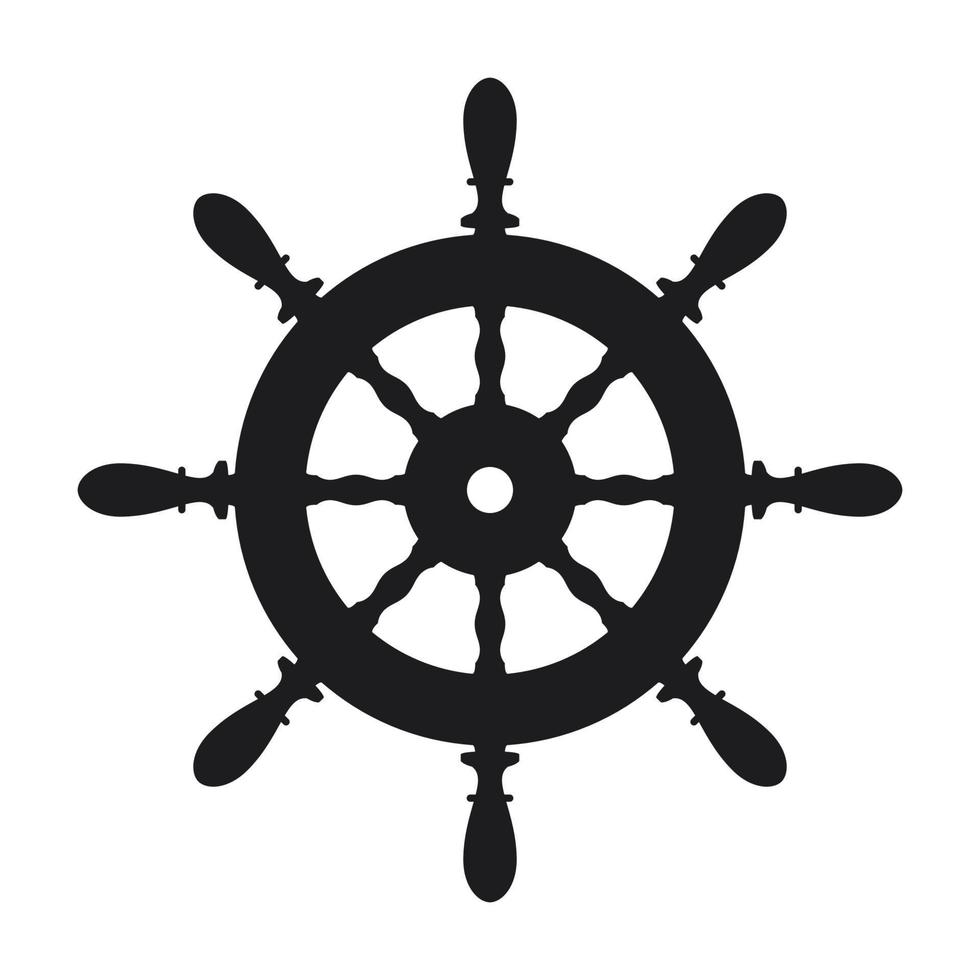 fartyg styrning hjul ikon på vit bakgrund vektor