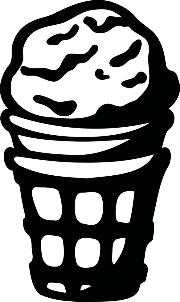 Waffelbecher-Eis-Vektor-Illustration vektor