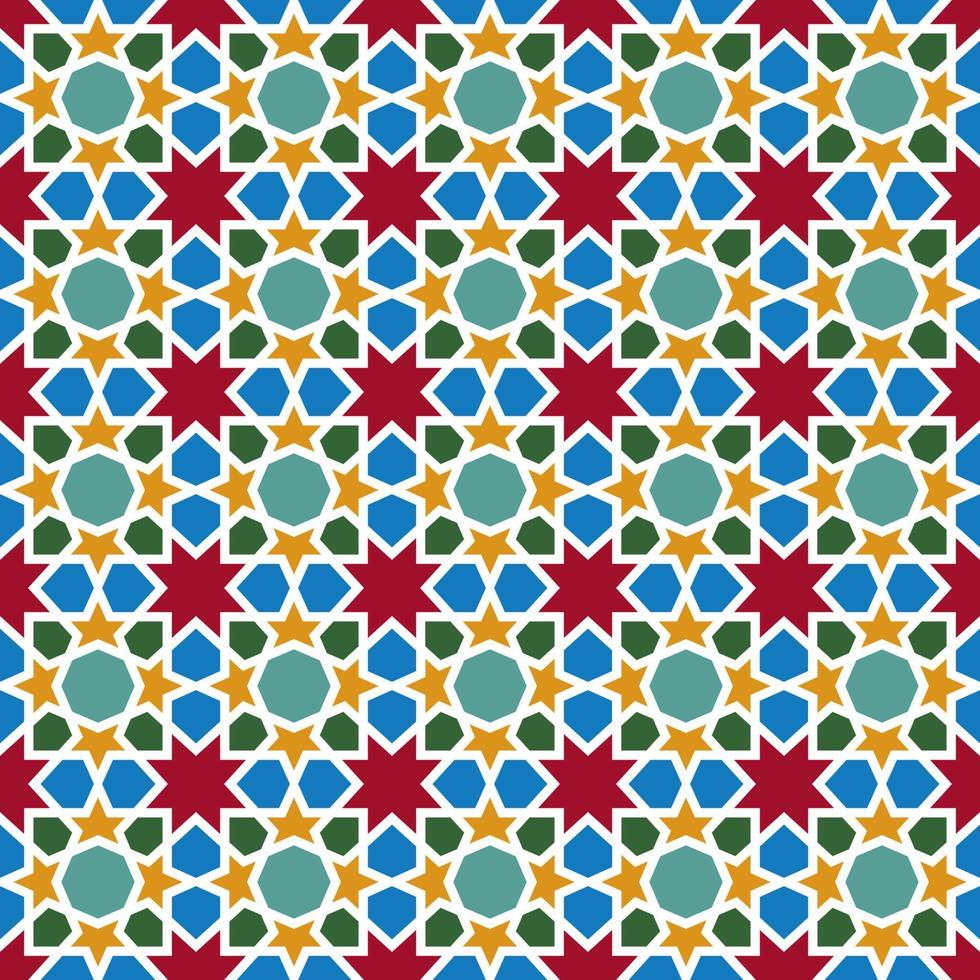 Hintergrund mit nahtlosem Muster im farbenfrohen islamischen Stil vektor