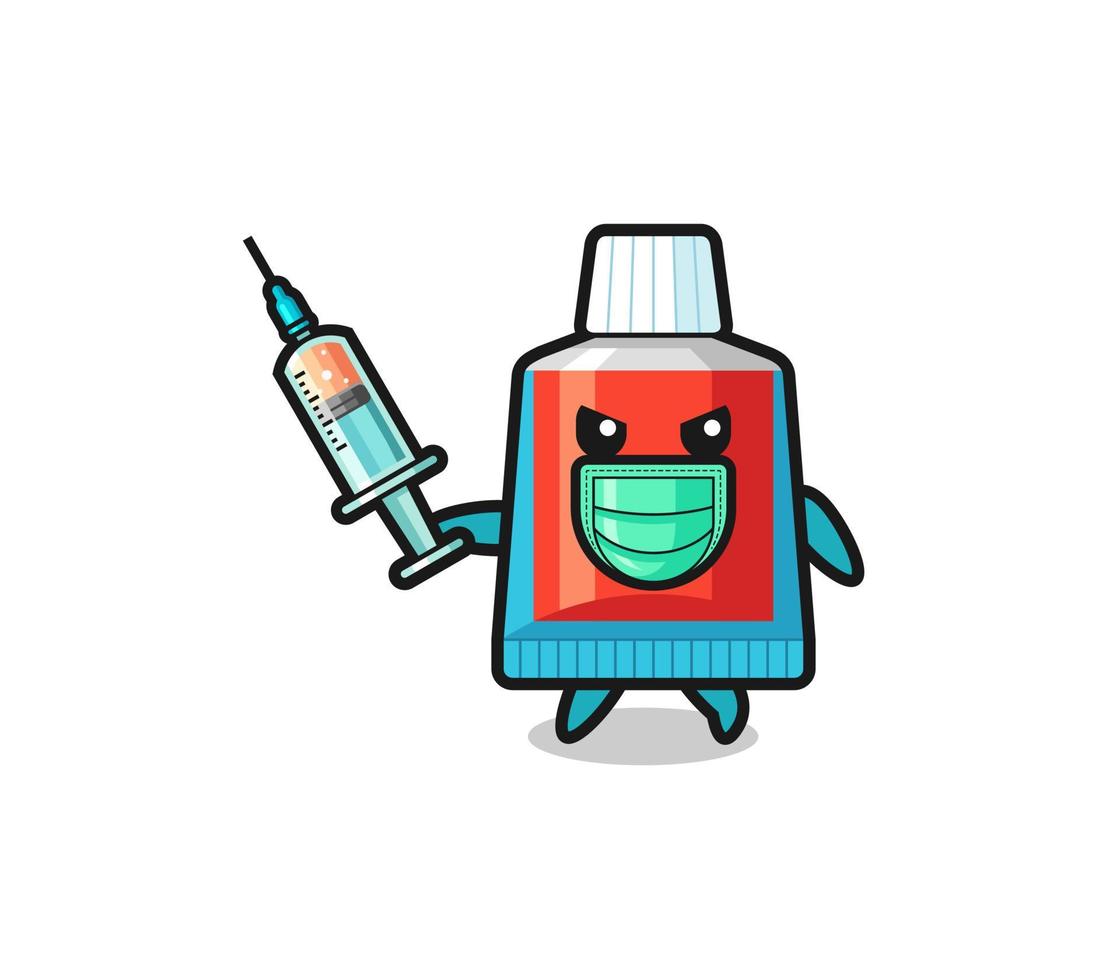 Illustration der Zahnpasta zur Bekämpfung des Virus vektor