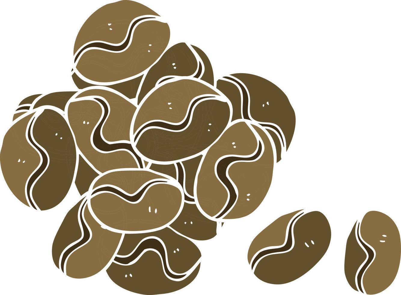 platt Färg illustration av kaffe bönor vektor