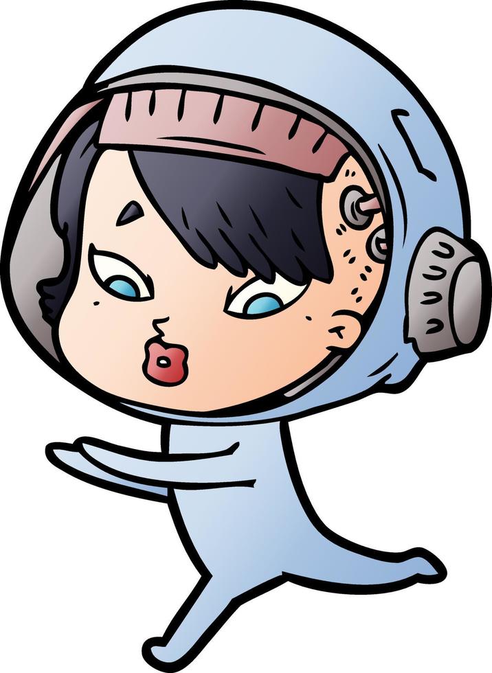 Cartoon-Astronautin vektor