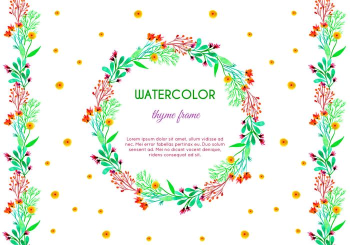 Free Vector Aquarell Thymian Rahmen und Grenze