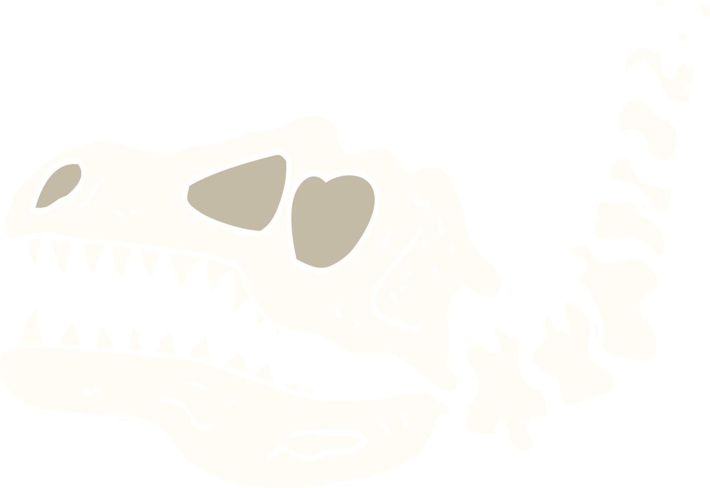 flache farbe illustration cartoon dinosaurierknochen vektor