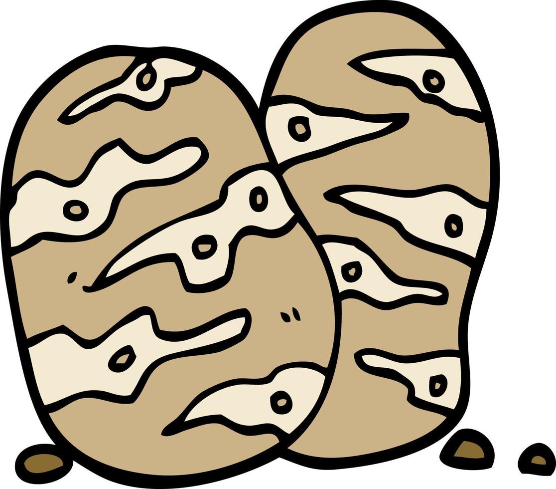 handgezeichnete Cartoon-Kartoffeln im Doodle-Stil vektor