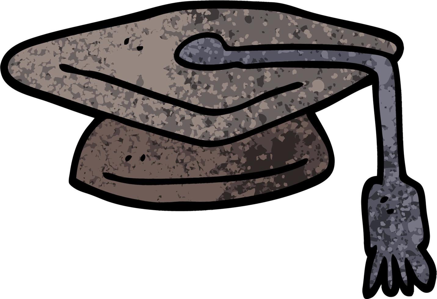 Grunge strukturierte Abbildung Cartoon-Abschluss-Hut vektor
