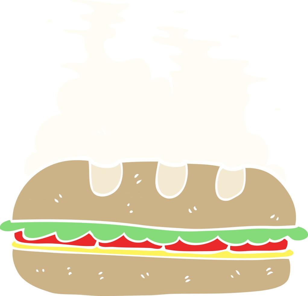 platt Färg illustration av enorm smörgås vektor