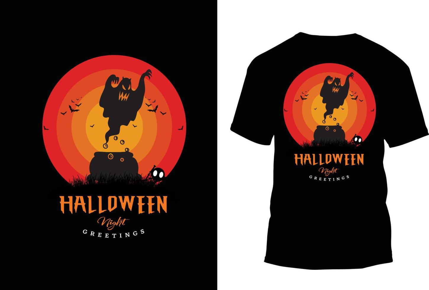 halloween retro vintage t-shirt design vektor