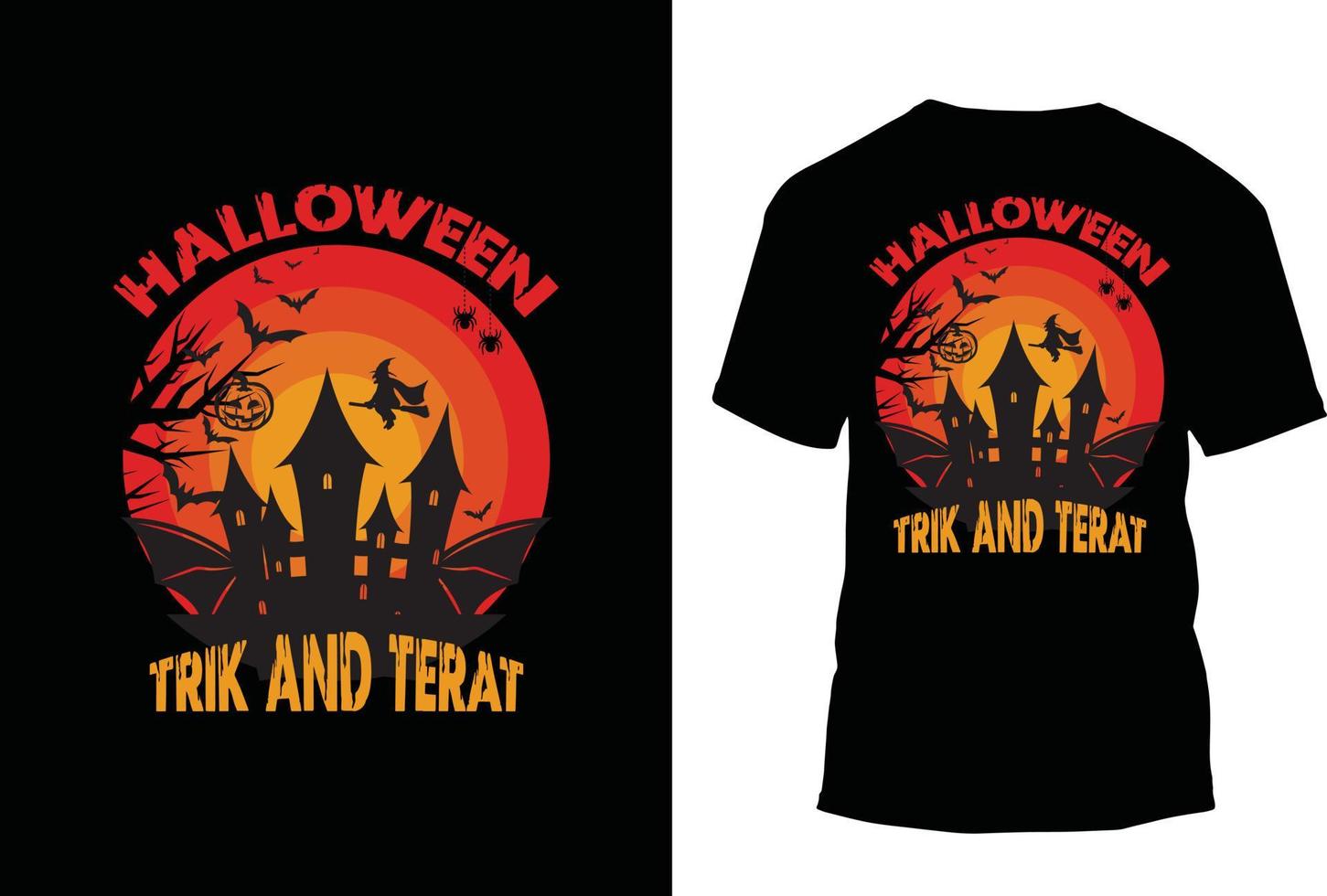 Halloween-Retro-Vintage-T-Shirt-Design vektor