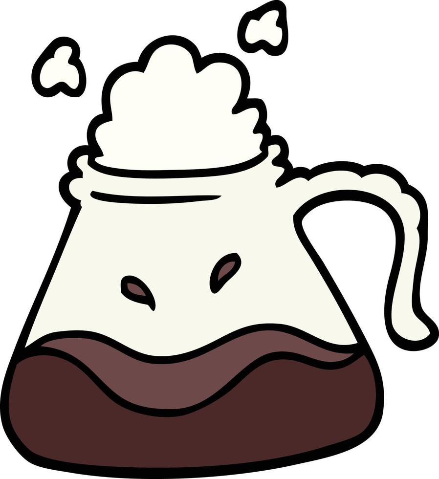 handgezeichnete Cartoon-Kaffeekanne im Doodle-Stil vektor
