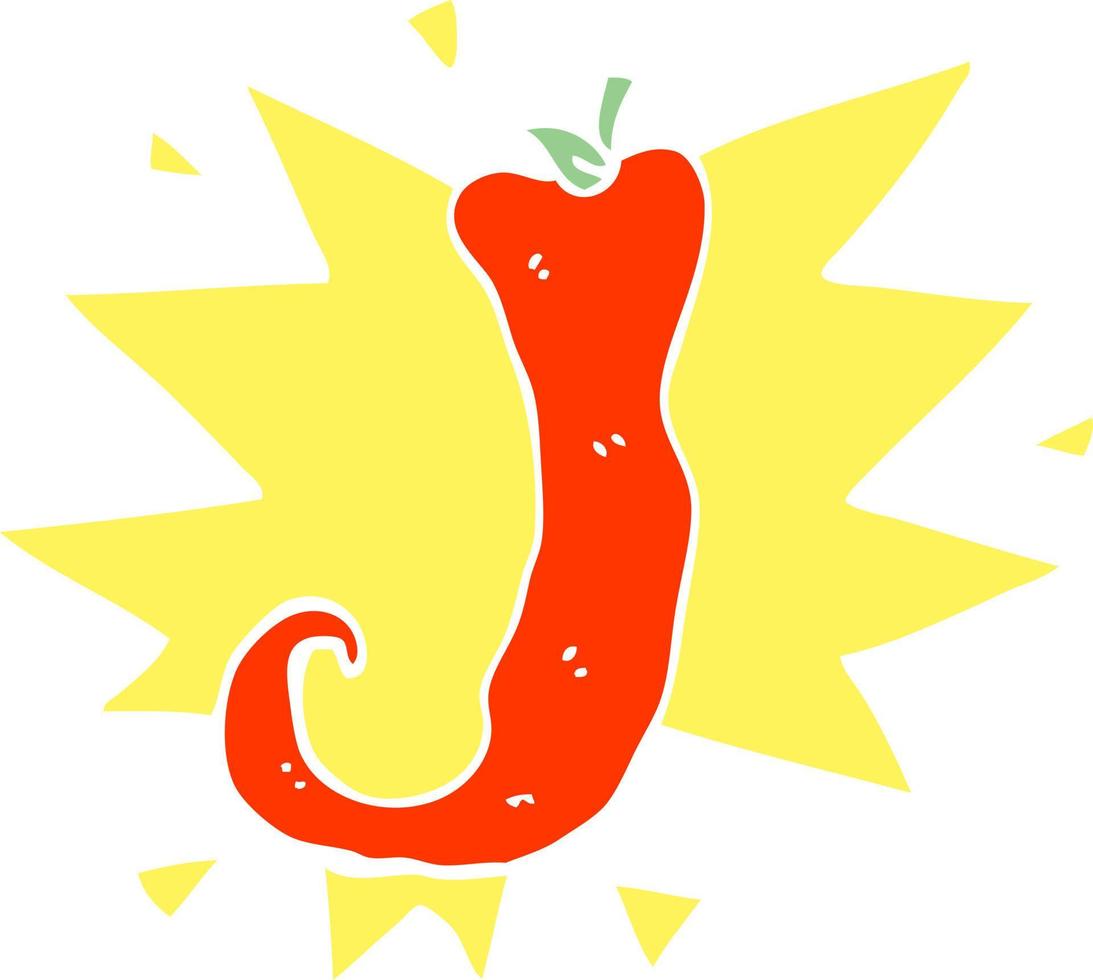 flache farbe illustration cartoon red hot chili vektor