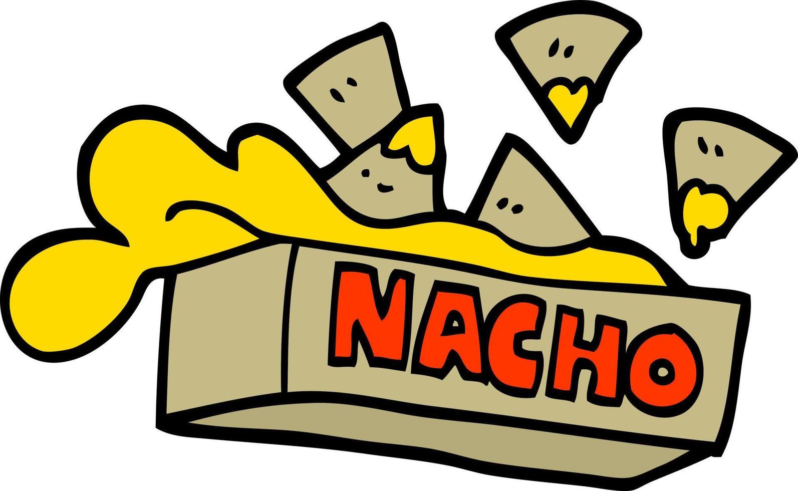 handgezeichnete Cartoon-Nacho-Box im Doodle-Stil vektor
