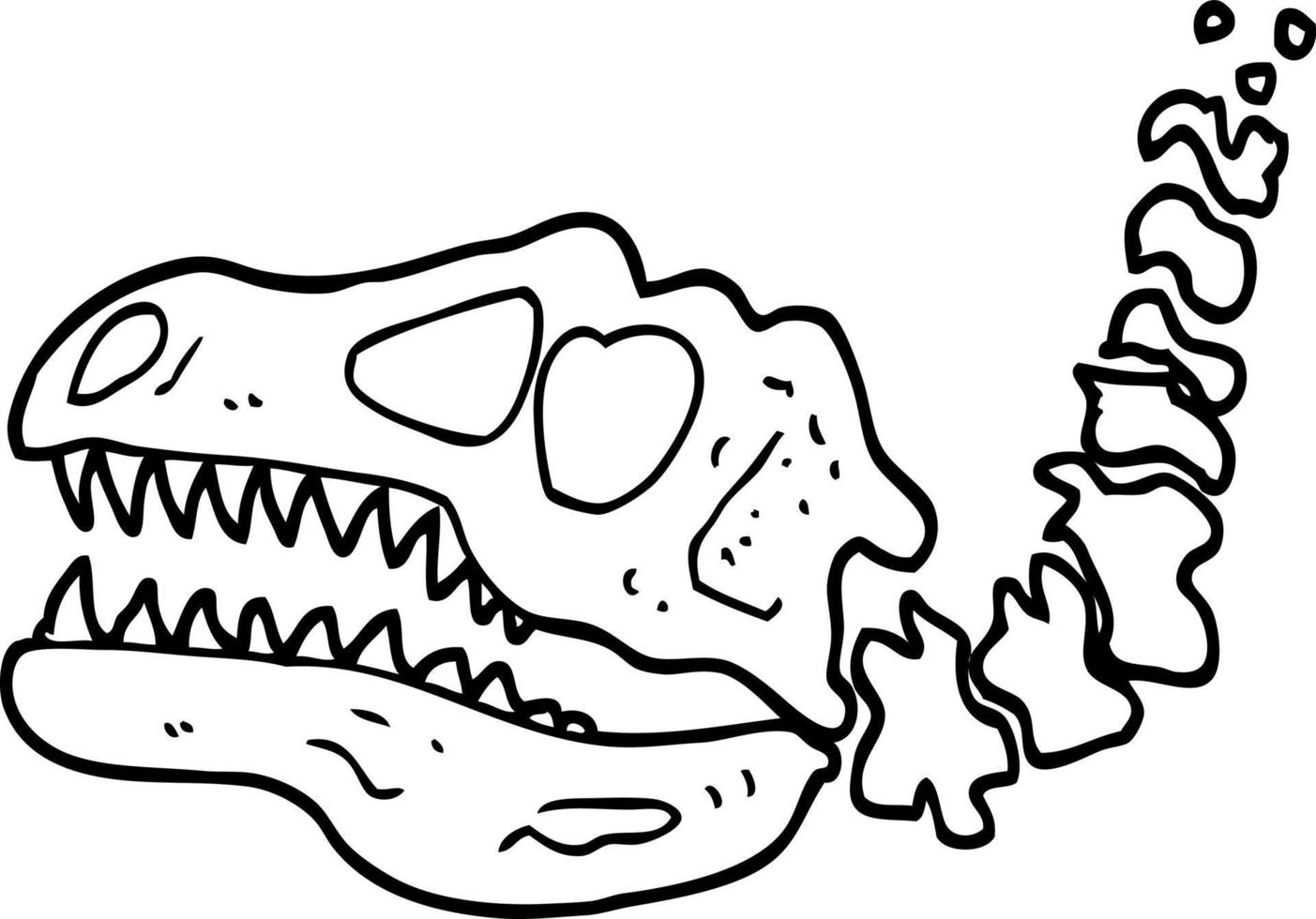 svart och vit tecknad serie dinosaurie ben vektor