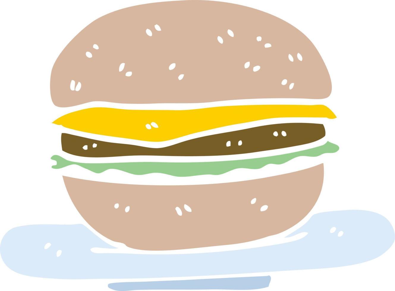 platt Färg illustration tecknad serie burger vektor
