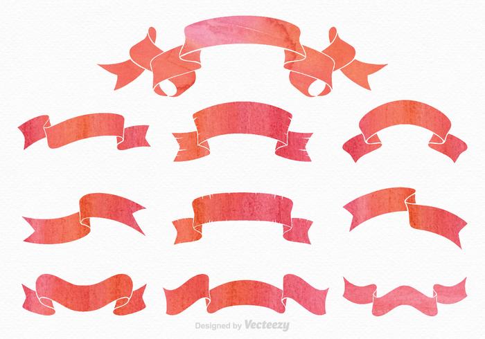 Gemalte Ribbon Sash Vector Set