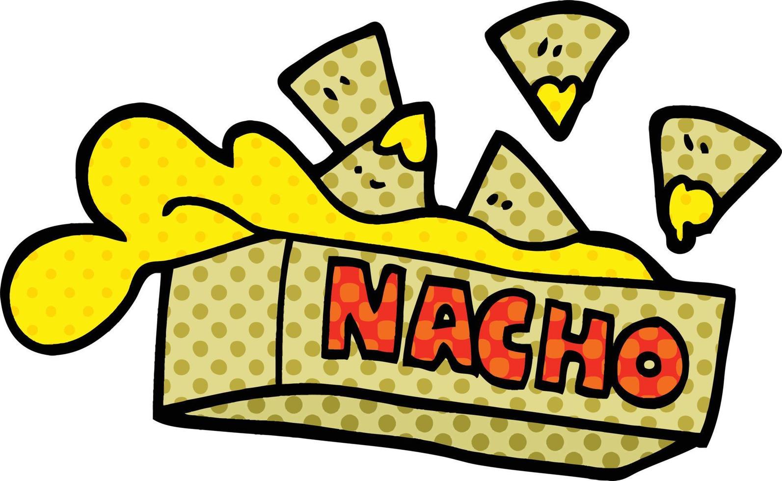 Cartoon-Nacho-Box im Comic-Stil vektor
