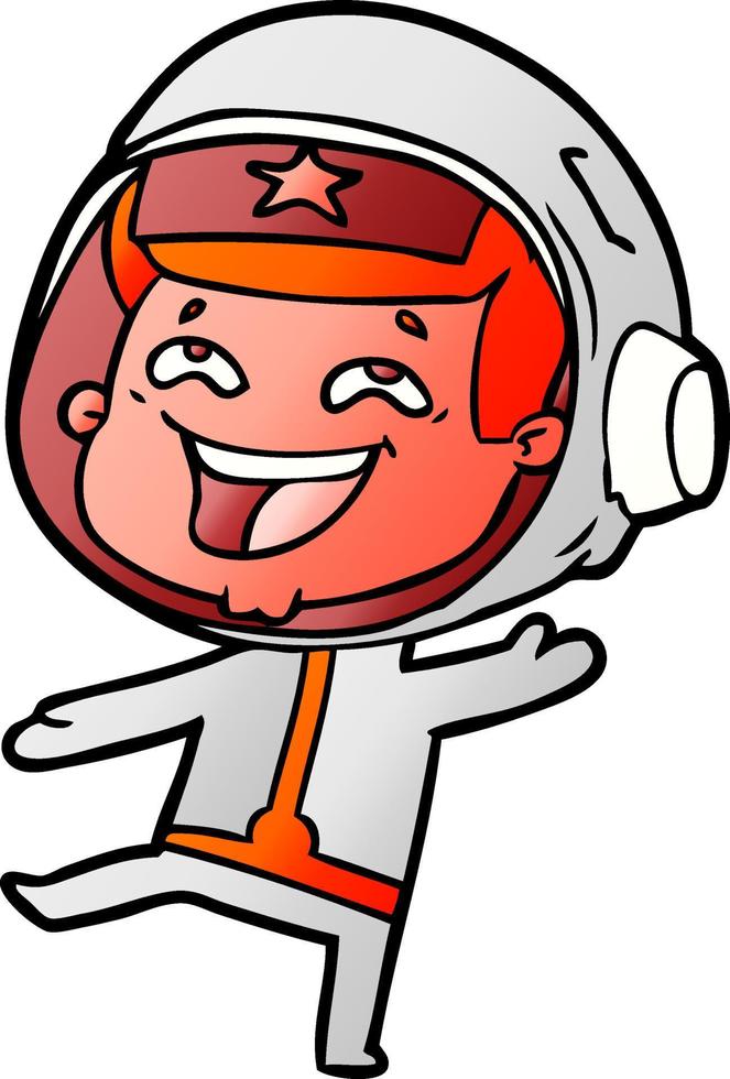 Lycklig tecknad serie astronaut vektor