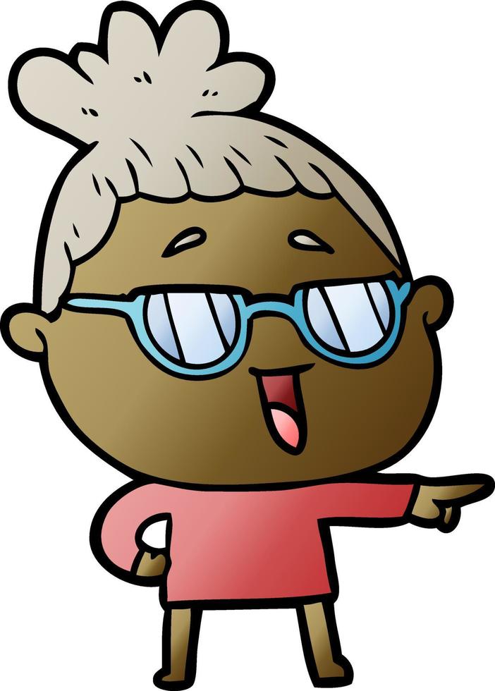 Cartoon glückliche Frau mit Brille vektor