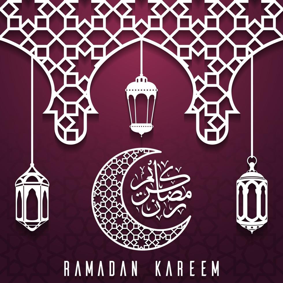 ramadan kareem hälsning kort bakgrund vektor