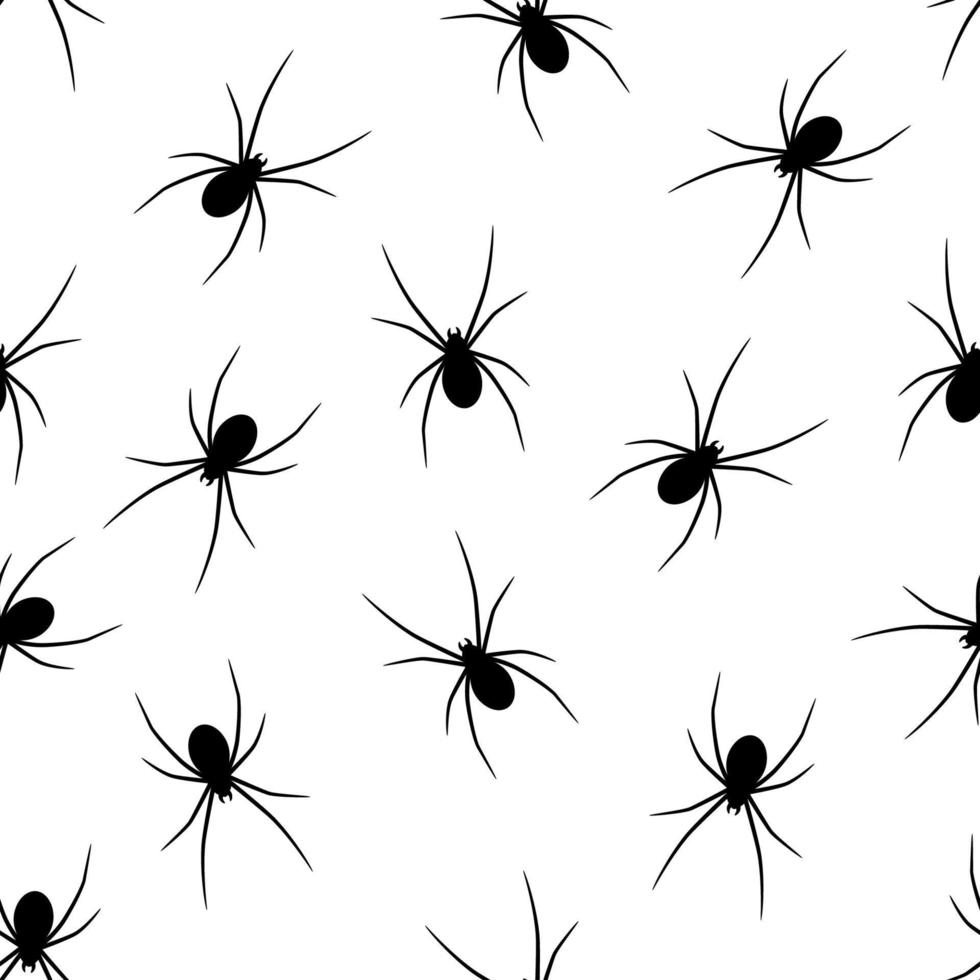Reihe von schwarzen Silhouetten Spinnen vektor