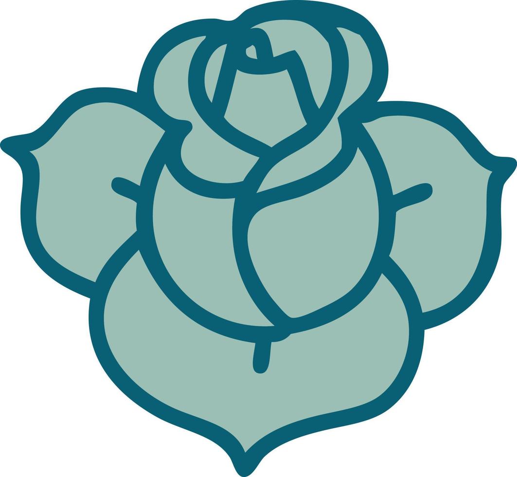 ikonisches Tattoo-Stil-Bild einer Blume vektor