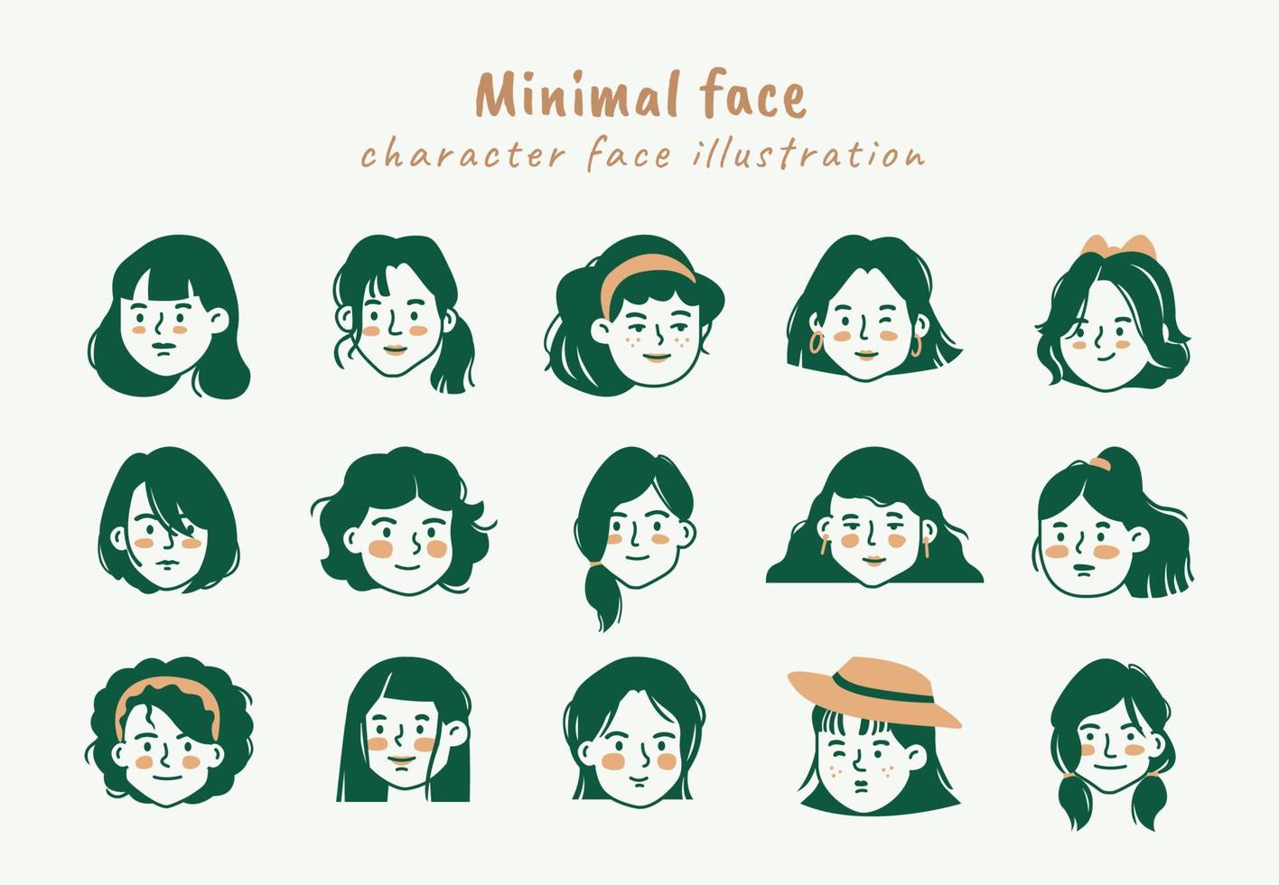 minimal karaktär ansikte vektor