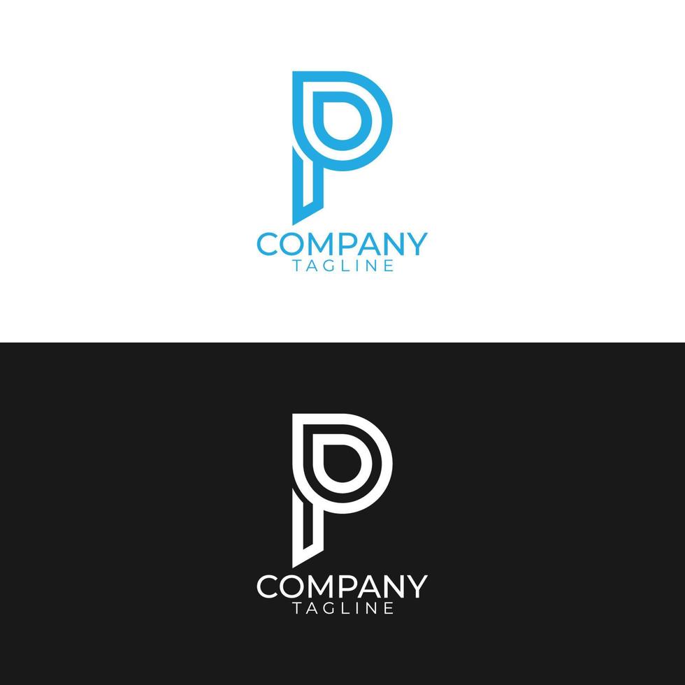 p-Drop-Logo-Design und Premium-Vektorvorlagen vektor
