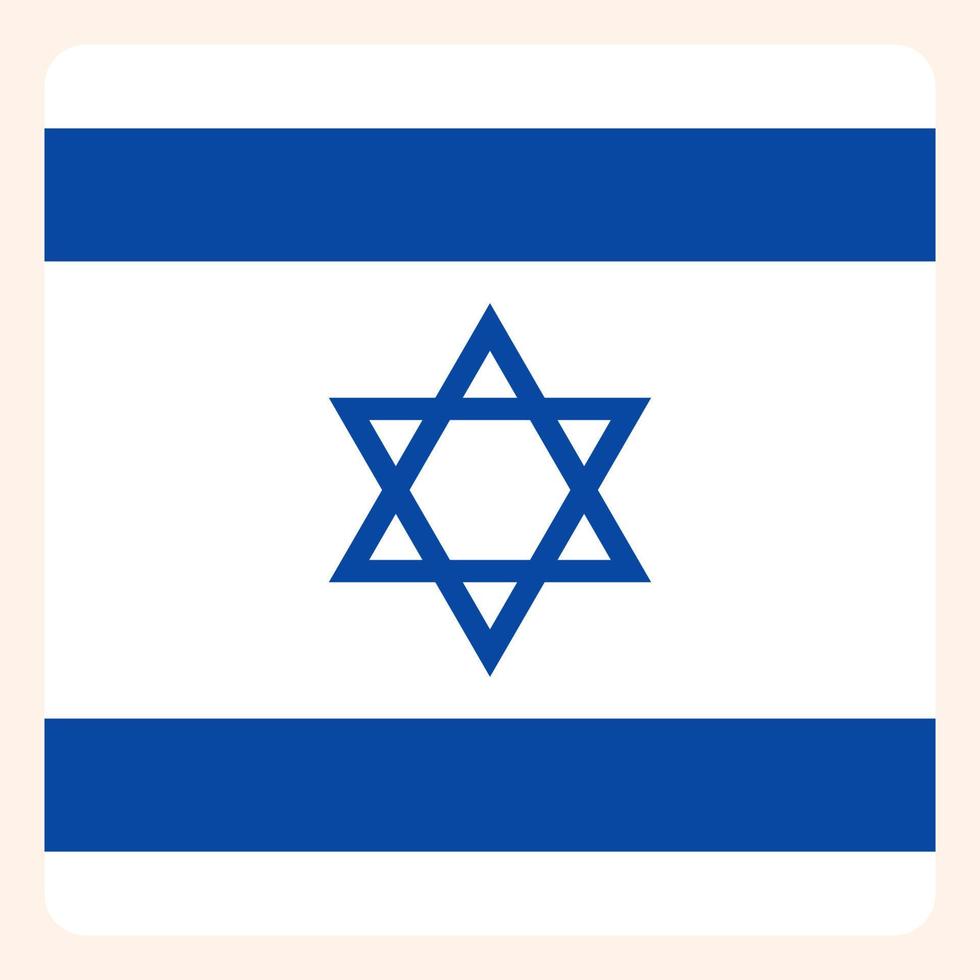 Schaltfläche "Israel Square Flag", Social-Media-Kommunikationszeichen, Business-Symbol. vektor