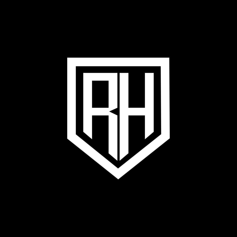 rh brev logotyp design med svart bakgrund i illustratör. vektor logotyp, kalligrafi mönster för logotyp, affisch, inbjudan, etc