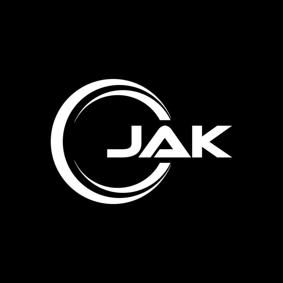 Jak-Buchstaben-Logo-Design mit schwarzem Hintergrund in Illustrator. Vektorlogo, Kalligrafie-Designs für Logo, Poster, Einladung usw. vektor