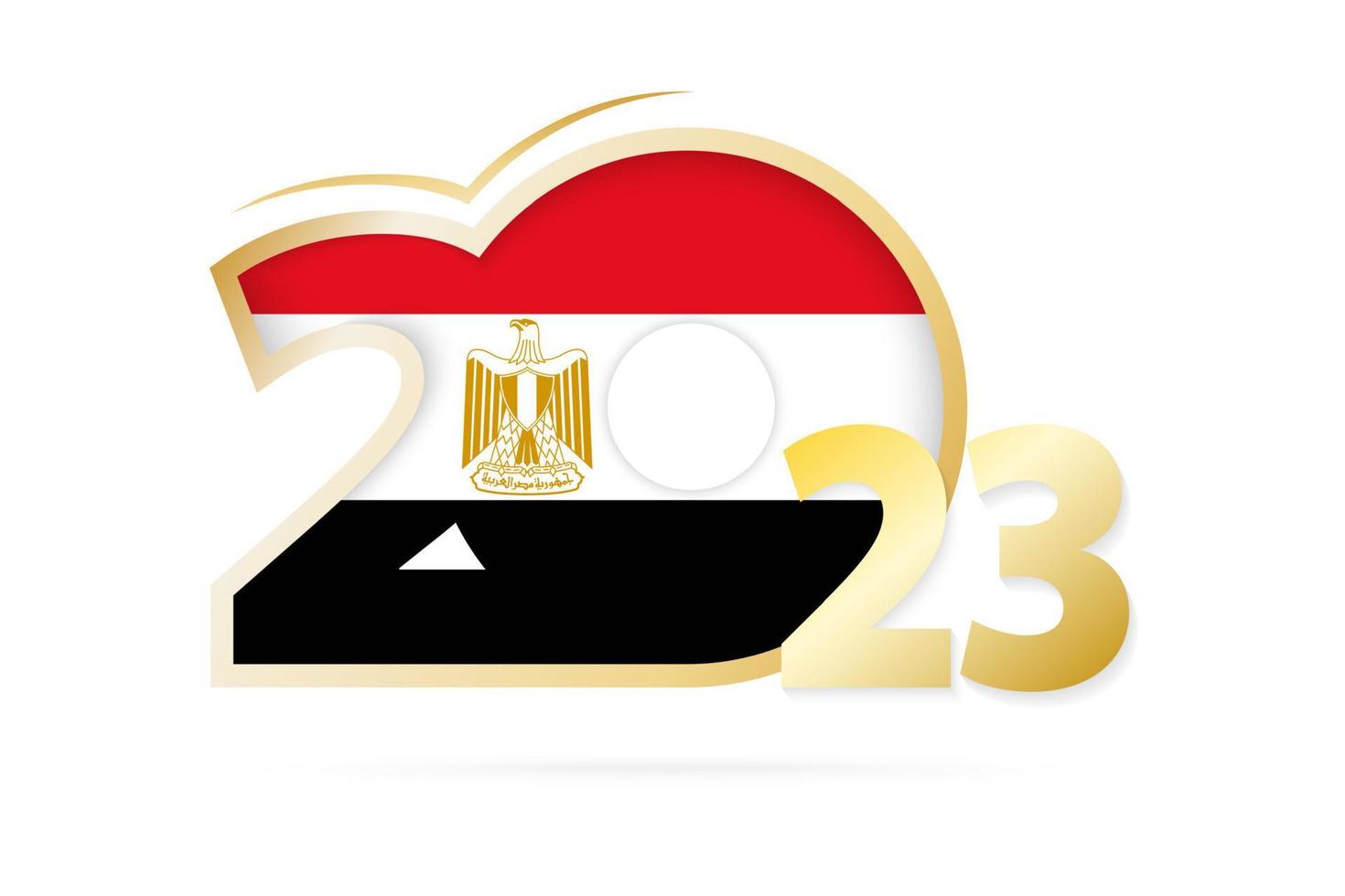 år 2023 med egypten flagga mönster. vektor