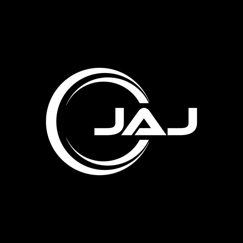 Jaj-Buchstaben-Logo-Design mit schwarzem Hintergrund in Illustrator. Vektorlogo, Kalligrafie-Designs für Logo, Poster, Einladung usw. vektor