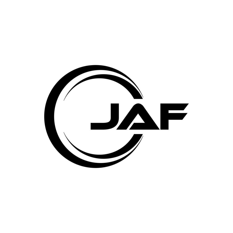 Jaf-Brief-Logo-Design mit weißem Hintergrund in Illustrator. Vektorlogo, Kalligrafie-Designs für Logo, Poster, Einladung usw. vektor