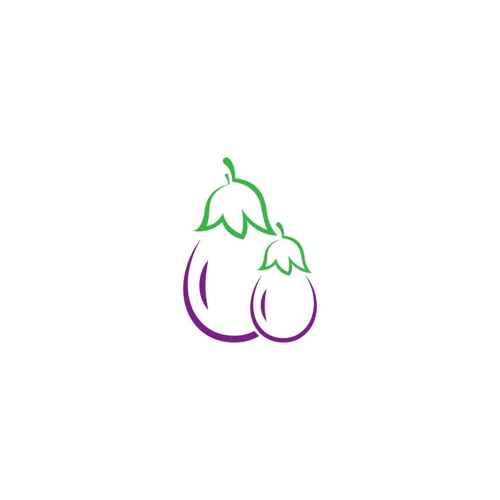 äggplanta ikon logotyp design illustration vektor