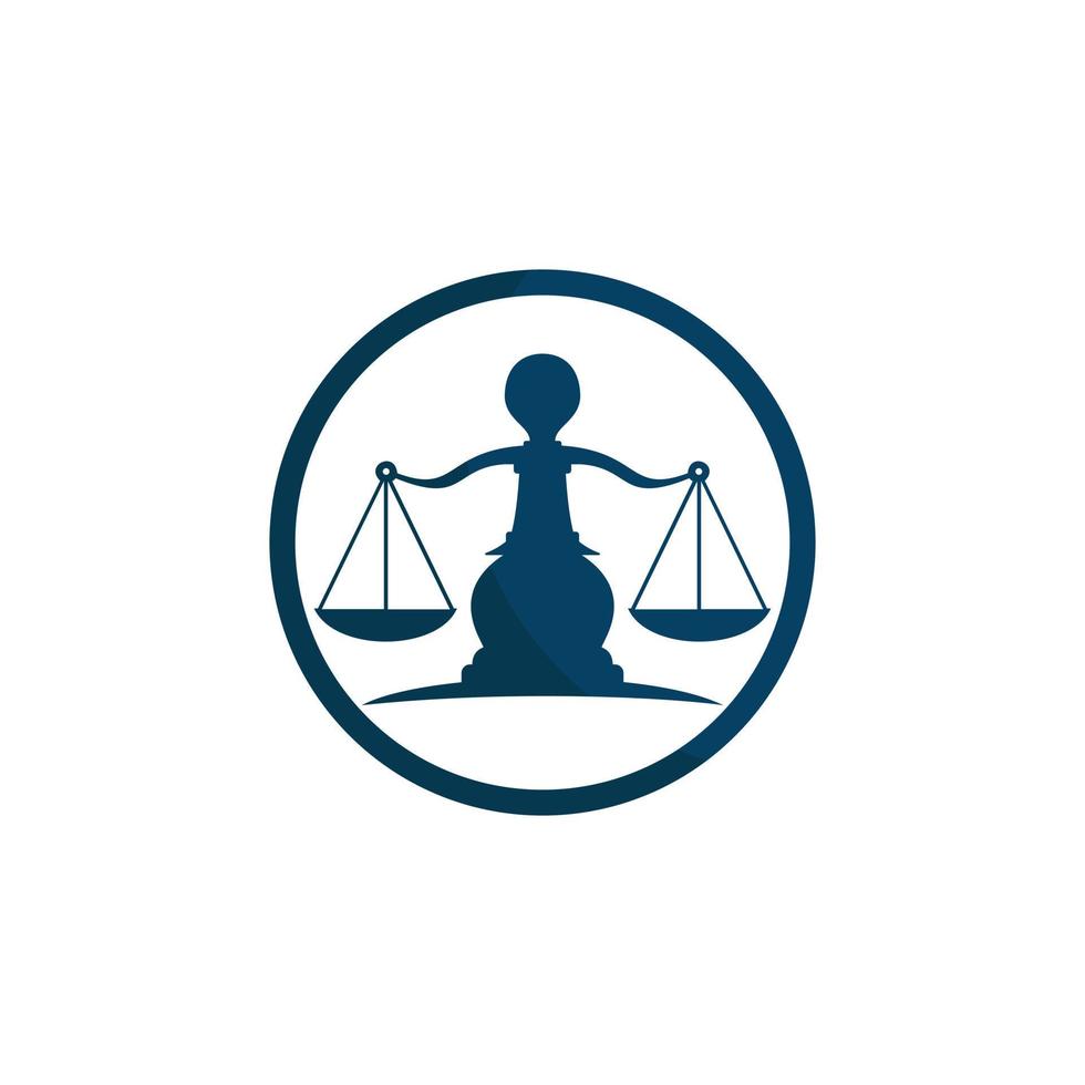 Chass hält Waage des Gerechtigkeitslogos. Logo-Design für Recht und Anwalt. vektor