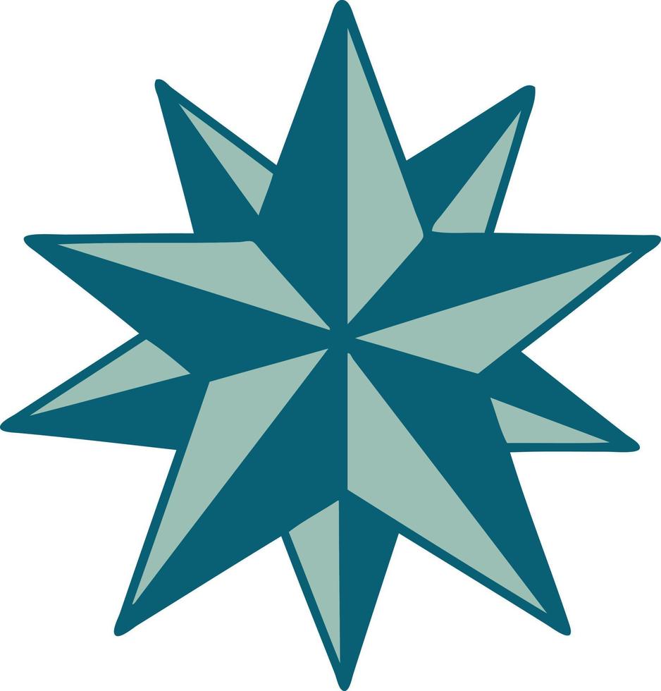 ikonisches Bild im Tattoo-Stil eines Sterns vektor