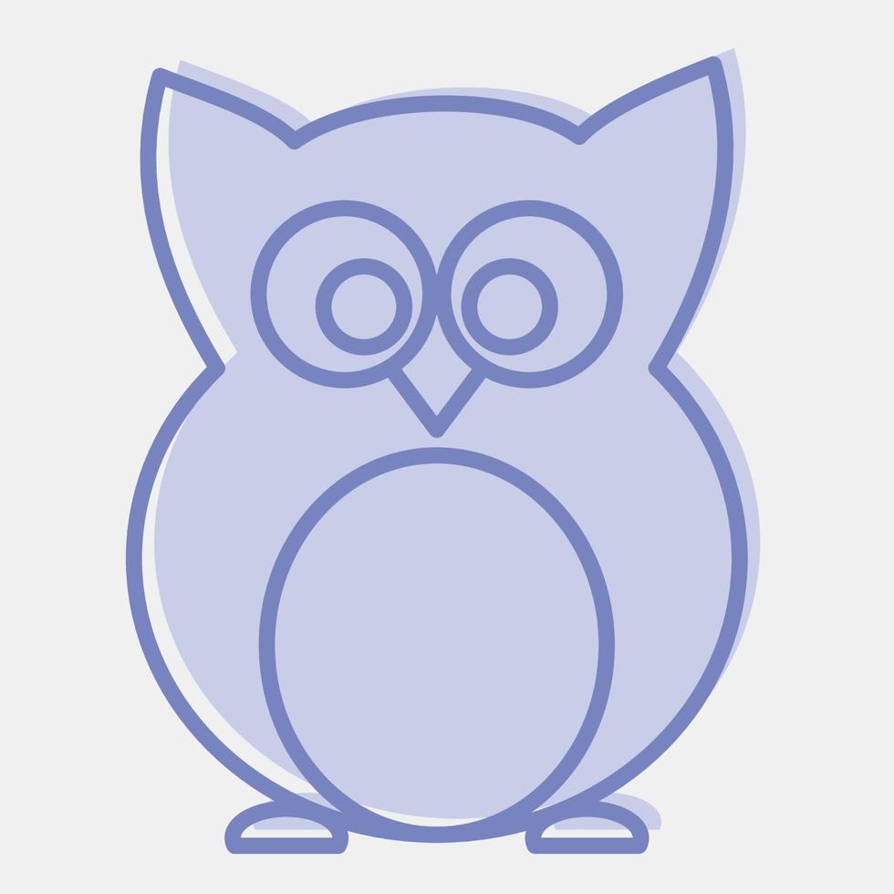 Symbol owl.icon im zweifarbigen Stil. geeignet für Drucke, Poster, Flyer, Partydekoration, Grußkarten usw. vektor