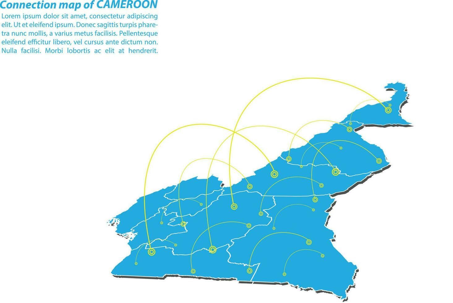 modern av cameroon Karta anslutningar nätverk design, bäst internet begrepp av cameroon Karta företag från begrepp serier, Karta punkt och linje sammansättning. infographic Karta. vektor illustration.